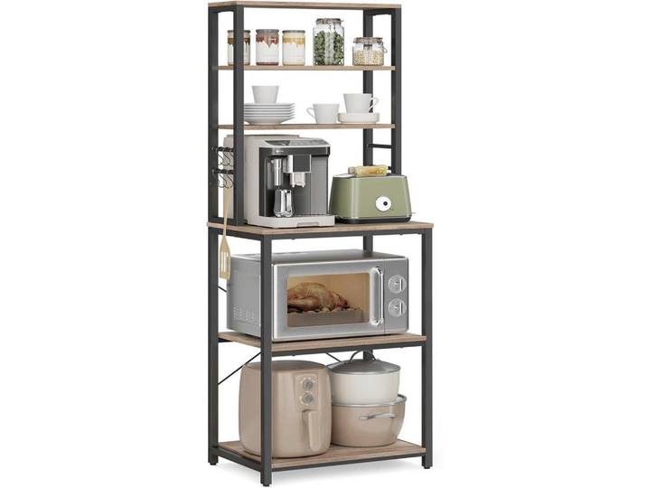 Regal Kitchen Shelf 60 cm Schwarz/Holzfarben