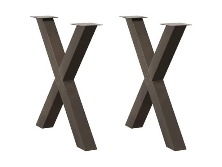 KGTKGTYER Tischbeine X-Form, 2 STK. Naturstahl, 70x72-73 cm Stahl Robuste Pulverbeschichtung, Verstellbare Nivellierfüße, Inklusive Schrauben