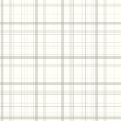 Chesapeake Burgess Light Grey Plaid Wallpaper