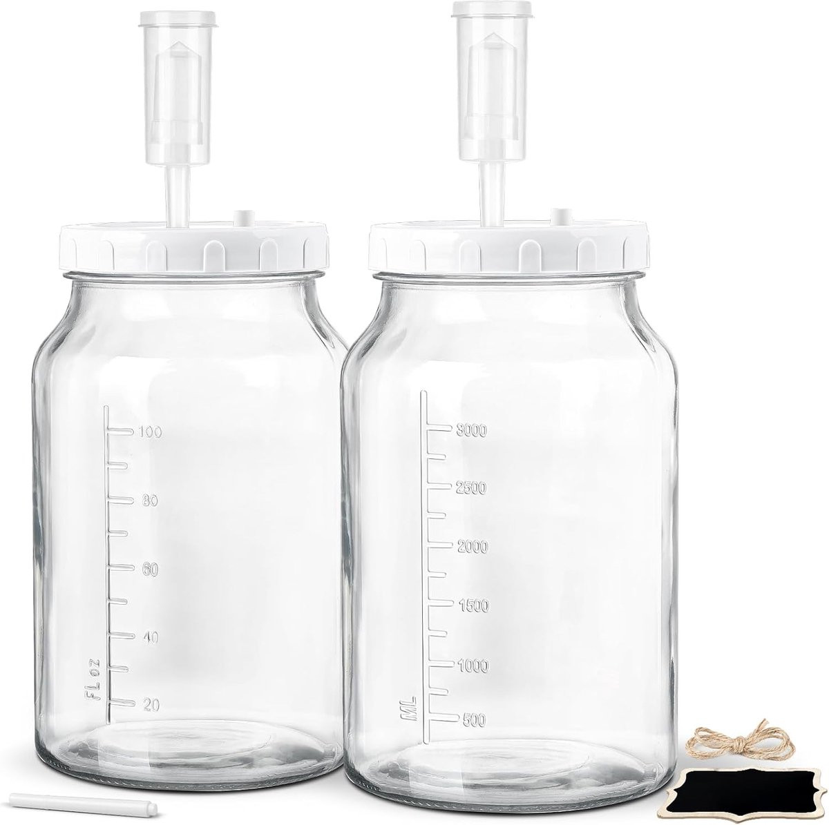 Transparante glazen fermentatiepot met siliconen ring voor zuurkool en kimchi, BPA-vrij en vaatwasserbestendig