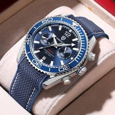 Youfap Market Men Brand Multifunctional Sports Watch, Waterproof Quartz Chronograph With Luminous Display blue