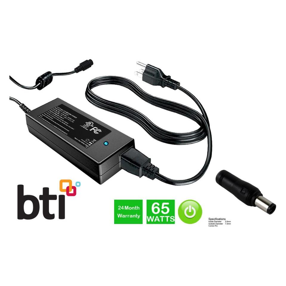 BTI 65W DELL AC ADAPTER// 65W AC Adapter with 7.4mm x 5.0mm Dell connector for use with various Dell mo (65 W) (DL-PSPA12)