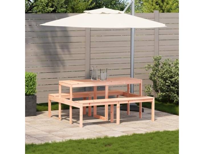 KTHLBRH Picknicktisch Douglas aus Holz, 160 x 134 x 75 cm Lattenrost-Design, geeignet für Garten, Terrasse, Patio, Kapazität 110 kg pro Sitzfläche