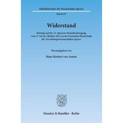 Widerstand., Taschenbuch von , Duncker & Humblot, 978-3-428-13937-8