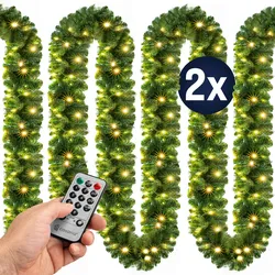 Weihnachtsgirlande 5m 2er-Set inkl Fernbedienung