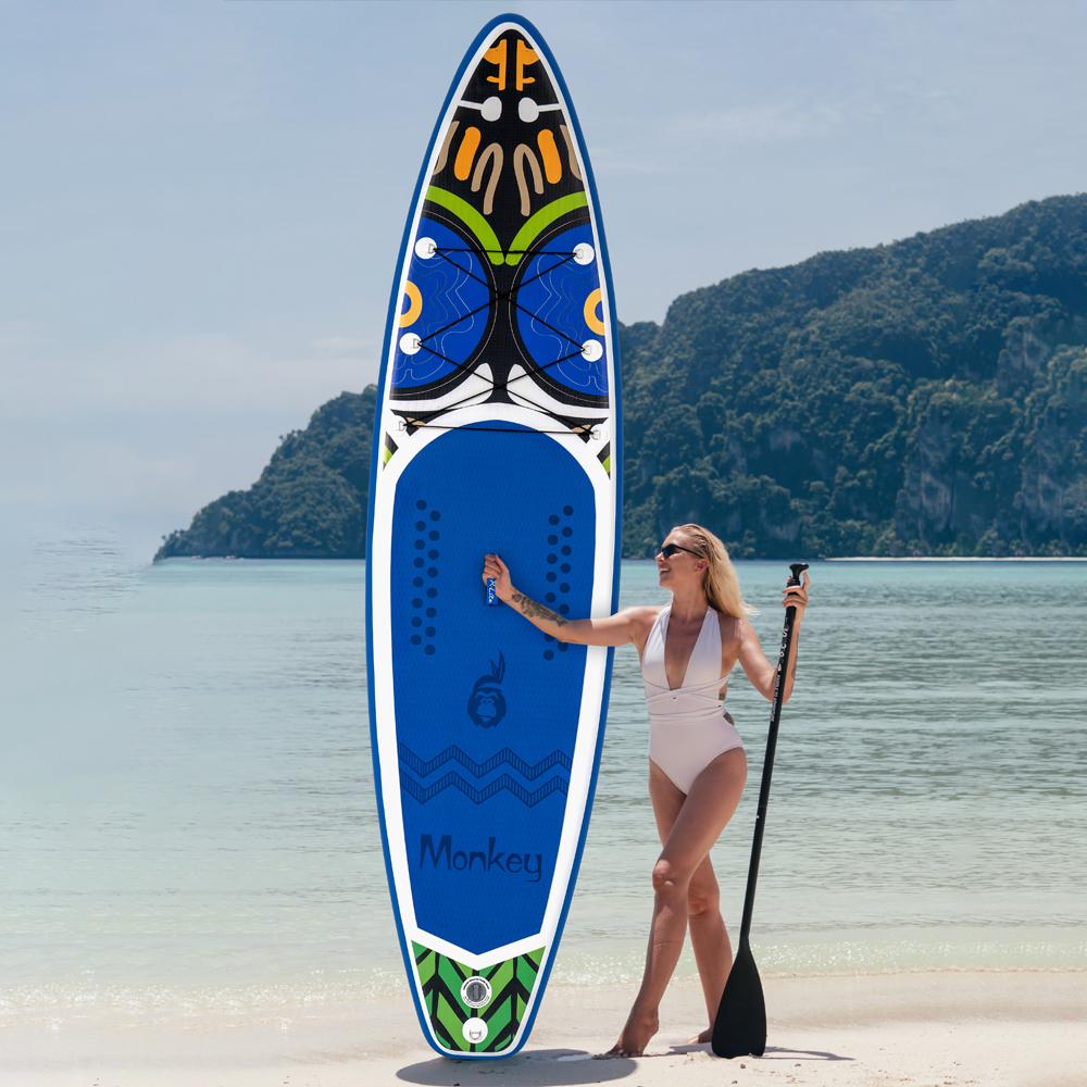 Aufblasbares Stand-Up-Paddleboard, leicht, für Touren und Yoga - 335 cm Länge - PVC-Material - für Erwachsene