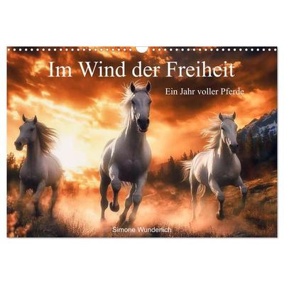 Im Wind der Freiheit - Ein Jahr voller Pferde (Wandkalender 2026 DIN A3 quer), CALVENDO Monatskalender