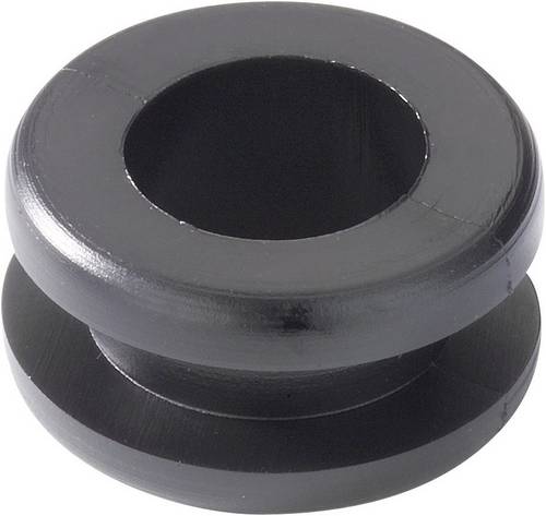 HellermannTyton HV1204-PVC-BK-M1 Kabeldurchführung Klemm-Ø (max.) 10mm Plattenstärke (max.) 4mm PVC Schwarz