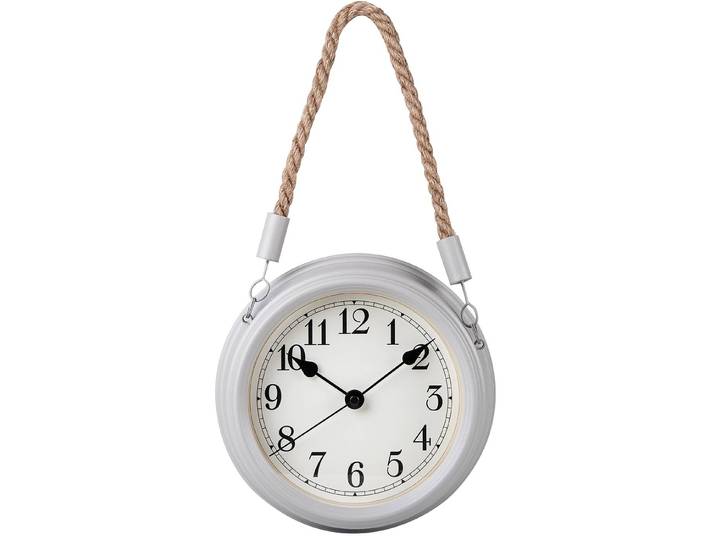 Wanduhr WT 7130 Metallgehäuse / Glasabdeckung Ø 22cm Grau