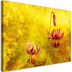 WANDBILD tulpenblüten natur gelb