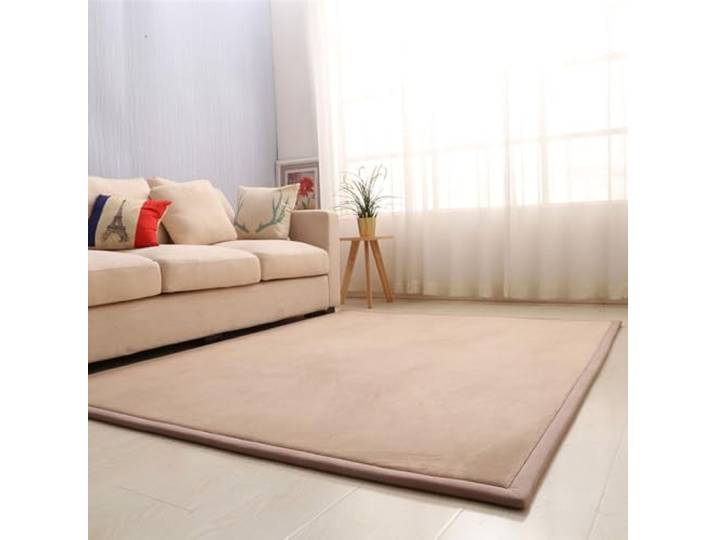 ZIKGER korallen Samtmatte, Teppich Kinderzimmer Gymnastik Teppich, Dick Krabbelteppich,Schlafzimmern-L-250 * 250cm