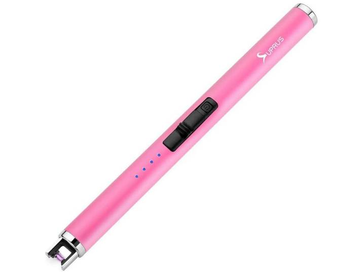 Stabfeuerzeug USB Aufladbar Plasma Pink, Kunststoff, 4.1x1.7x17.7 cm, Küchenzubehör, Küchenhelfer