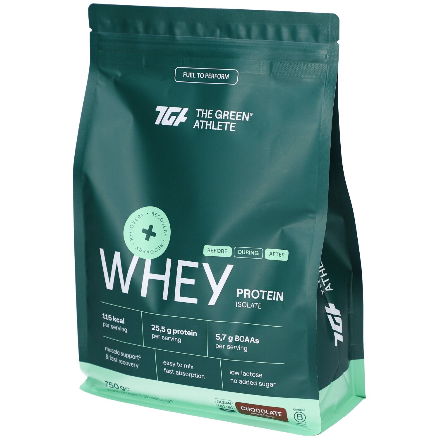 The Green Athlete Whey protein isolate chocolate 750g 750 g Pulver