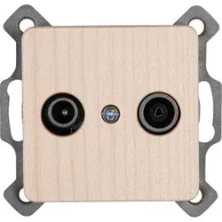 Kopp 917039087 MILANO - Antennensteckdose TV/RF, Farbe: ahorn