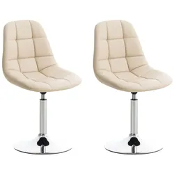 CLP 2er Set Stühle Emil Kunstleder - Farbe: creme