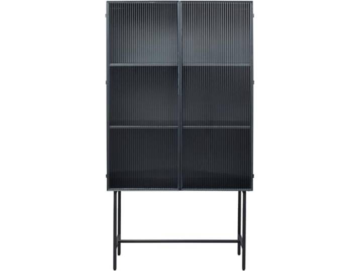 Kare Design Vitrine San Diego, Schwarz, modern, Vitrinenschrank, Wohnzimmerschrank, Push-to-Open Funktion, Aufbewahrung, Wohnzimmer, Industrial Stil, 170x90x35 cm (H/B/T)