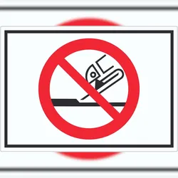 HB-Druck Nicht zulässig für Seitenschleifen Symbol Aufkleber A4 (210x297mm)