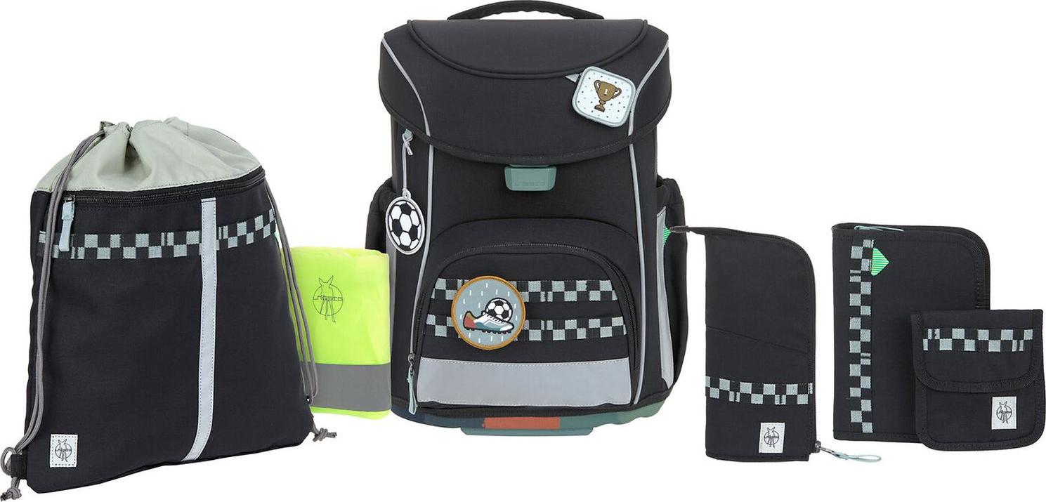 Lässig Schulranzen Set 7-teilig, Slim Unique black