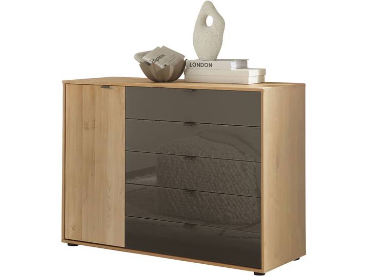 Kombikommode WIEMANN Cardiff Sideboard, Wäscheschrank, teilmassiv Erle, mit Schubladen , braun, Erle,Glasmocca, Erle, Sideboards, Kombikommode, verschiedenen Ausführungen, inklusive Einlegeboden
