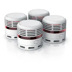 Brandson 4x Rauchmelder Mini - 10 Jahre Batterie - Lithium Ionen Batterie 1500 mAh - Lautstärke 85 db - LED Indikator - Prüftaste