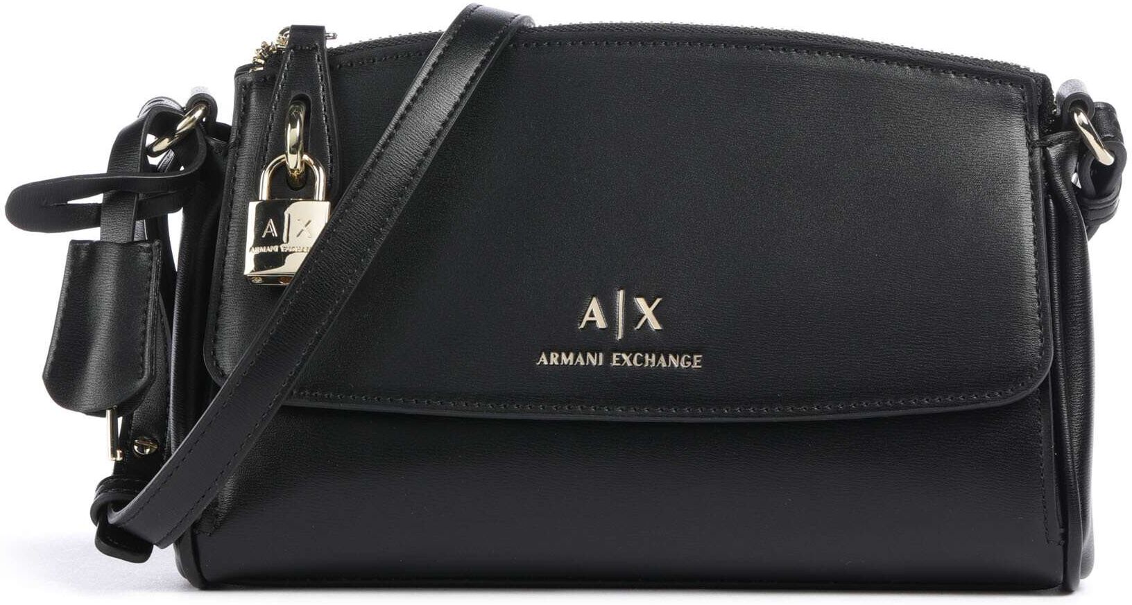 Armani Exchange Jane Umhängetasche aus Leder, schwarz