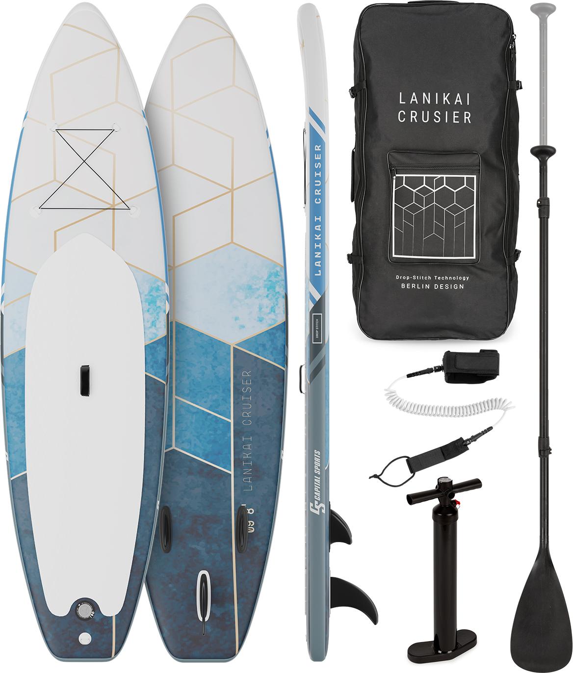 Lanikai Cruiser 9.8 aufblasbares Paddelboard SUP-Board-Set 305x77x10, Farbe:Grau / Weiß