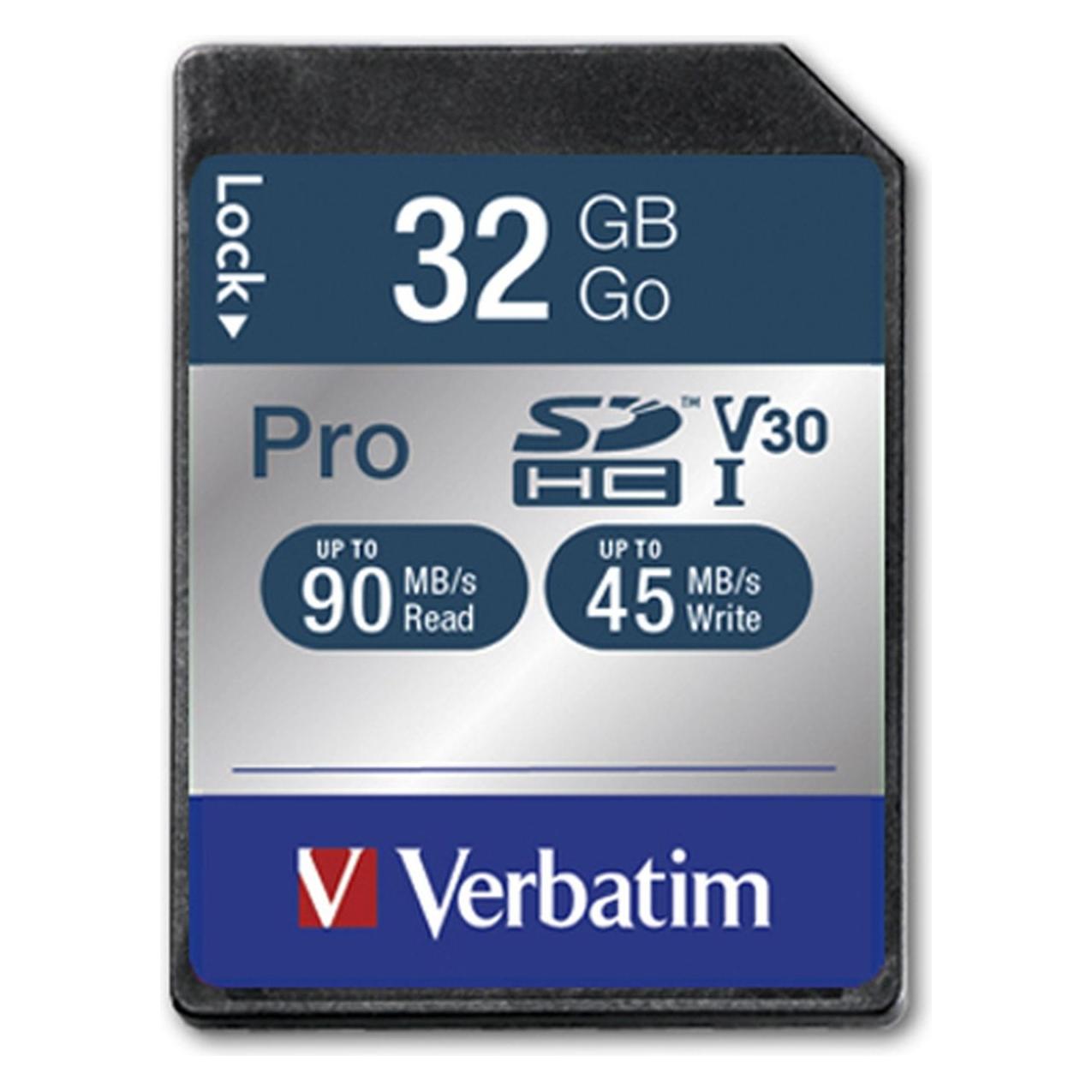 Verbatim SDHC Karte Pro 32GB Class 10 UHS-I (32 GB, SDHC, U1, UHS-I) (47021)