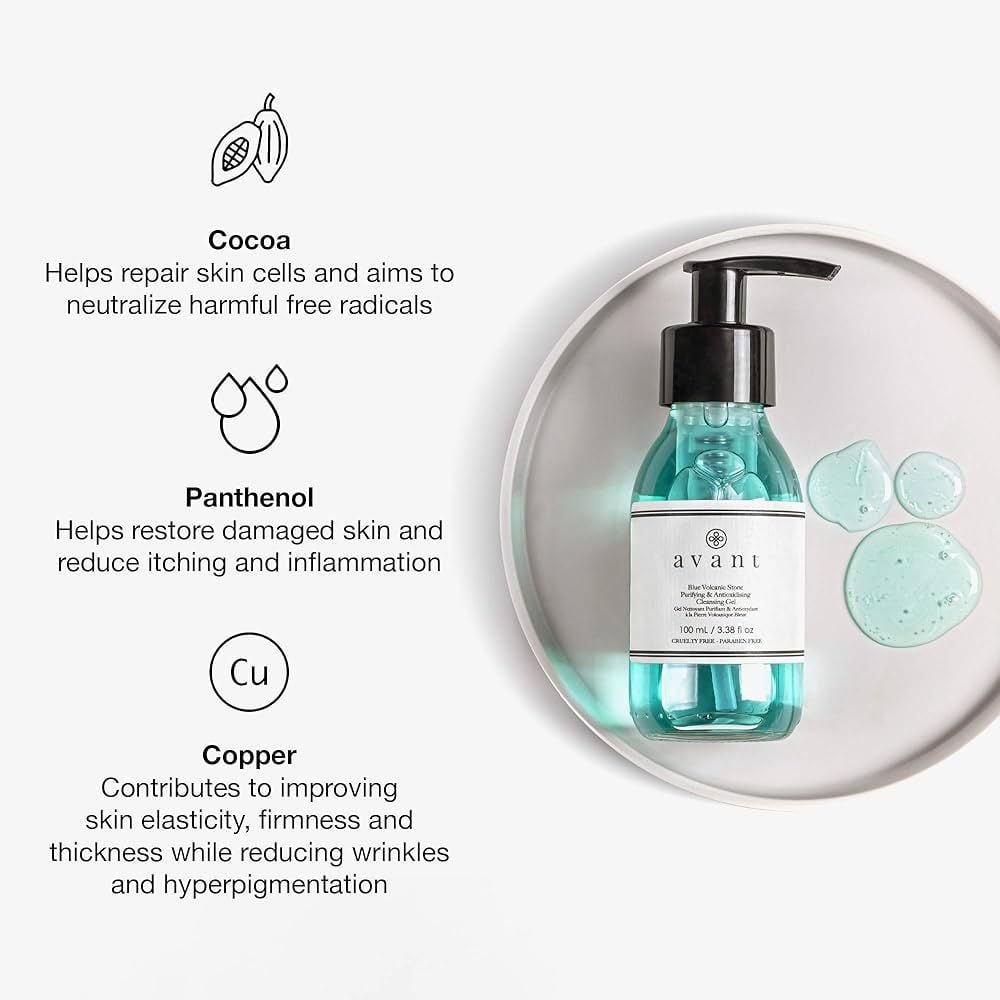 Avant Blue Volcanic Stone Purifying & Antioxydising Cleansing Gel 100mL