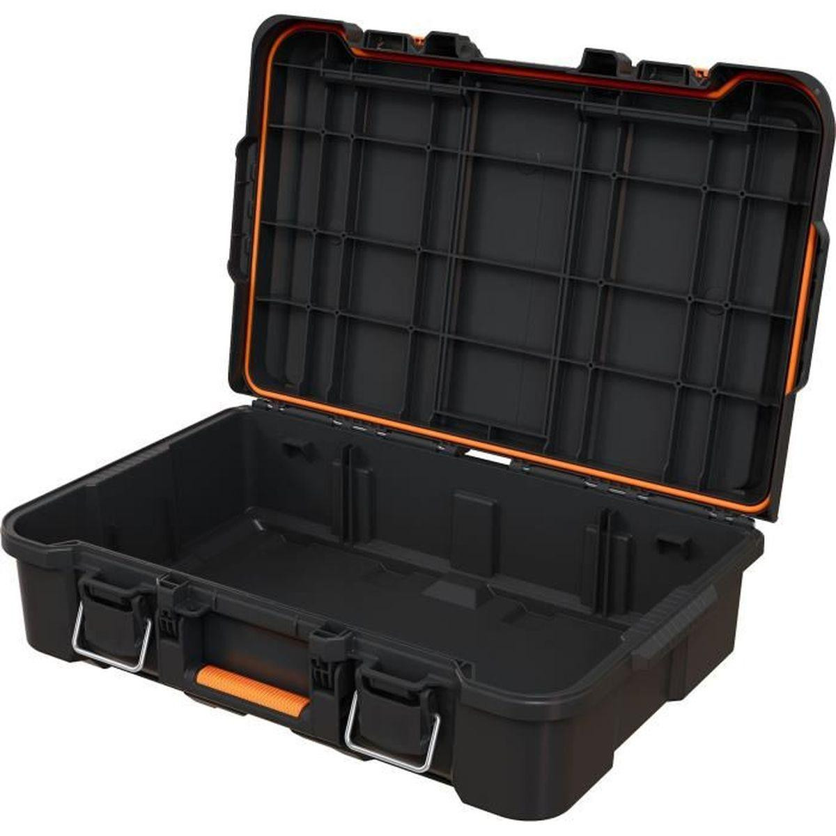 WORX by Keter Stack N Roll elektrische gereedschapskoffer, zwart, IP54, afsluitbaar, B: 53 cm, D: 35 cm, H: 15 cm