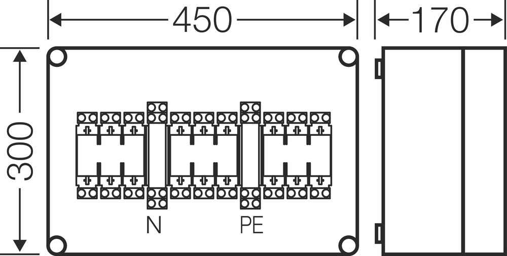 HENSEL HENS Sicherungs-Geh. MI4350 3X3XNH00 metrische Vorprägung