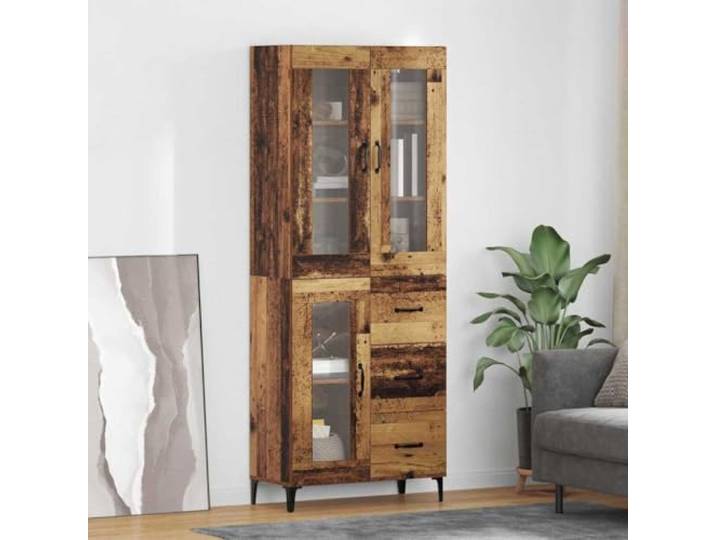 HEFZGDB Minimalistisches Highboard aus Holzwerkstoff: Wandmontierter Speicherschrank fürs Wohnzimmer mit viel Stauraum, modernes Highboard mit Schubladen und Regalen