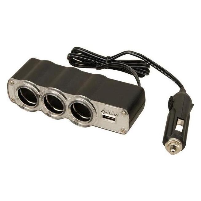USB And 12v Socket Multiplier With Cord (KJ20067)