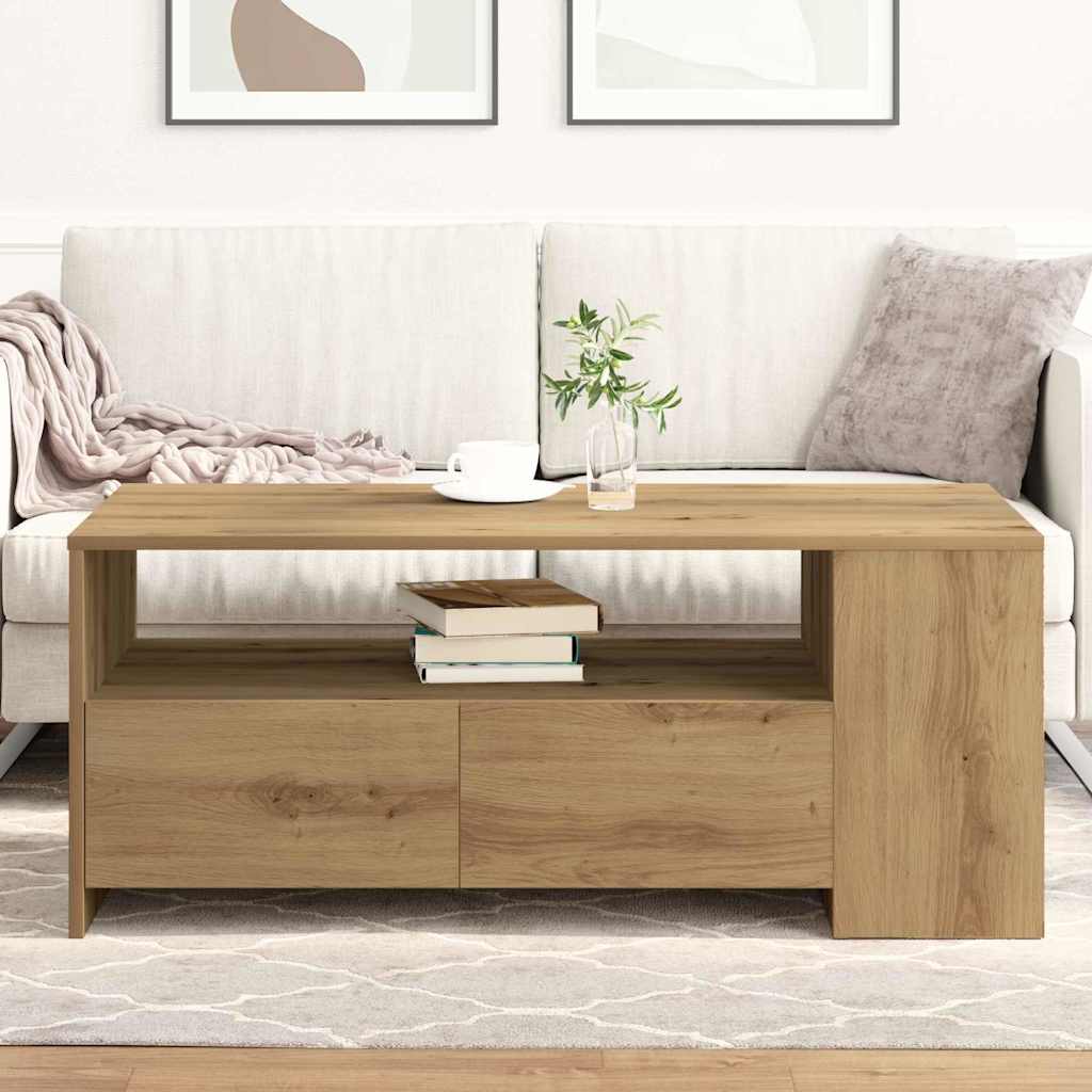 vidaXL Table basse Chêne artisanal 102 x 55 x 43,5 cm