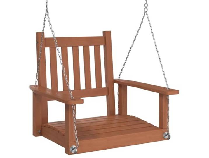 vidaXL Chaise balançoire de Jardin chaînes en métal Bois Massif Sapin