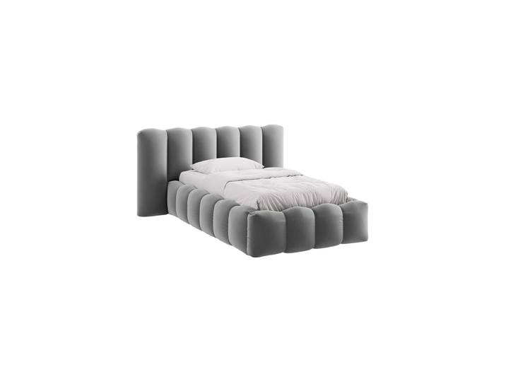Design Einzel-Polsterbett „Lupine“ mit Ablagefach Samt Grau Chosen by Bloomingloft