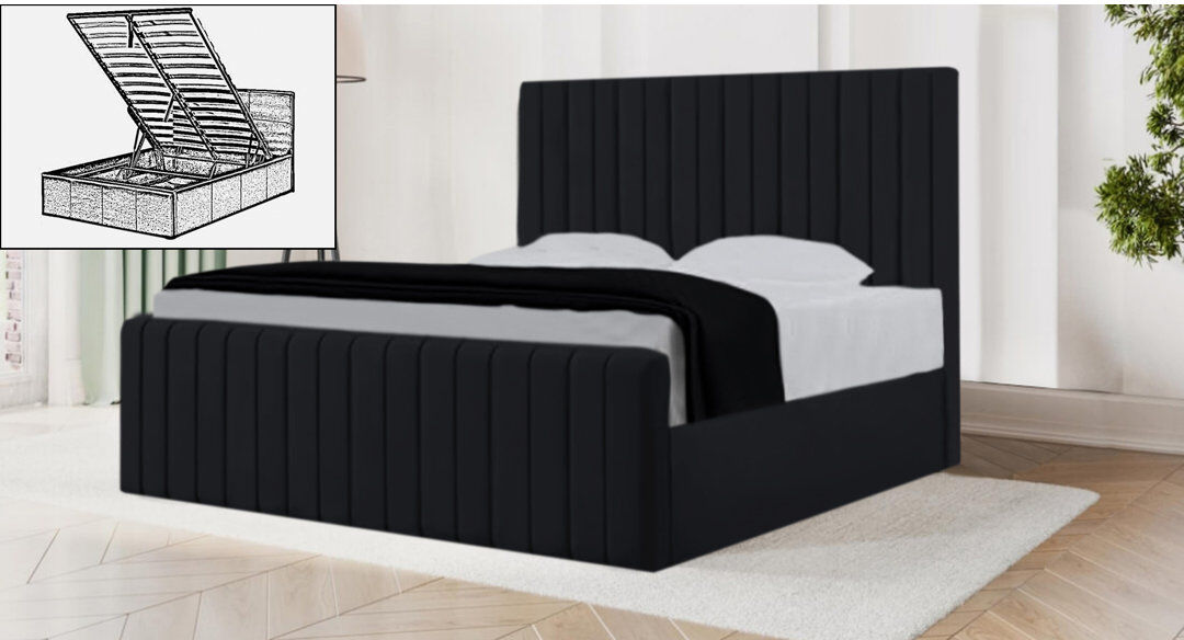 Brayden Studio Sophia Storage Bed Black Small Double (4')