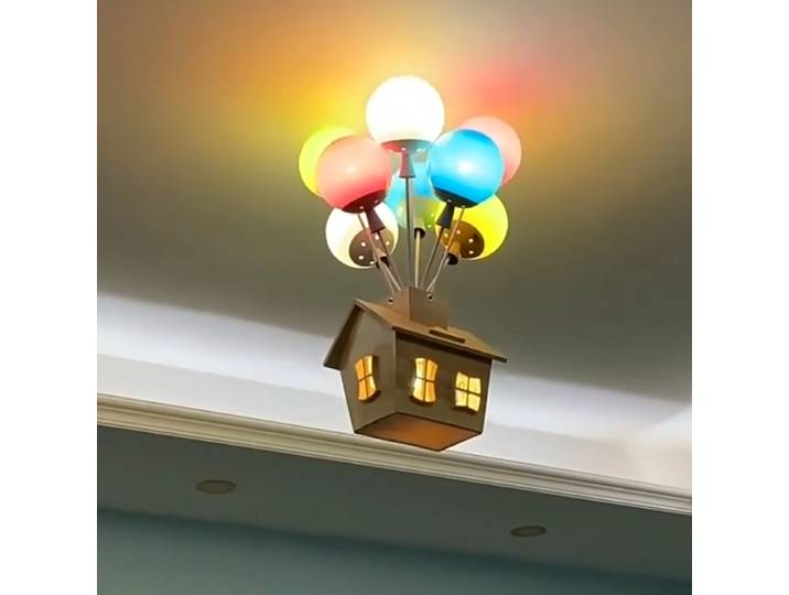 Plafonniers modernes en forme de ballon de dessin animé pour enfants, lustres en vitrail pour chambres de garçons et de filles, décorés de lumières LED