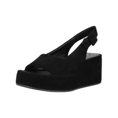 Keilsandalette HÖGL "Högl Sandalen Veloursleder", Damen, Gr. 38,5, schwarz, Veloursleder, Schuhe