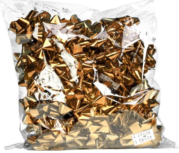 No-Name Gavebånds Rosetter, Metallic Guld, Ø7,5cm, 36 Stk.