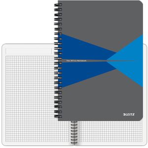 Leitz Collegeblock Office blau, 4458-10-35, A5, Rand rundum 80 g/m² 90 Blatt mit Kopfzeile kariert