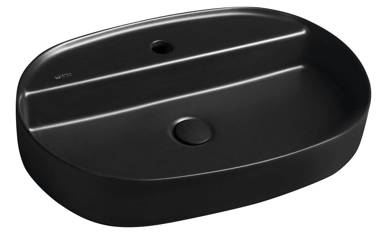 Isvea INFINITY OVAL wastafel opzetmodel mat zwart B/D: 60 x 40 cm