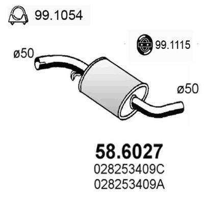 ASSO Mittelschalldämpfer 586027 für VW
