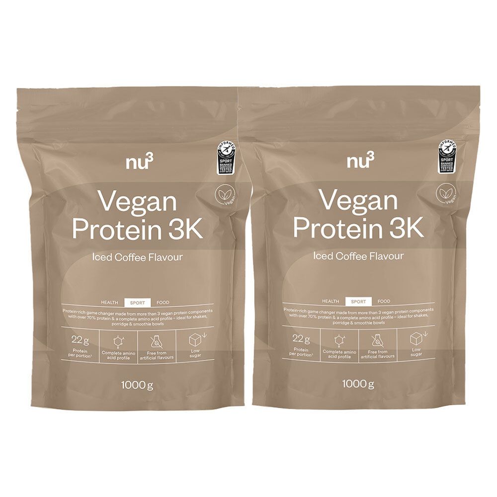 nu3 Vegan 3K Iced Coffee Doppelpack 2x1000 g Pulver