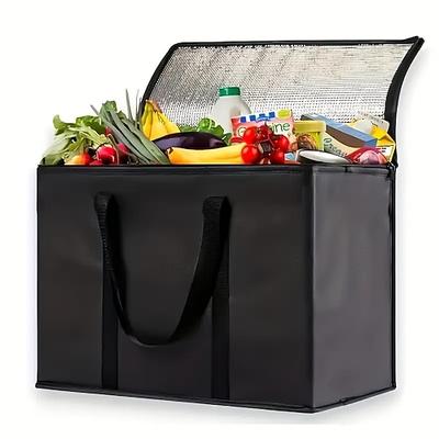 extragroße, wiederverwendbare, isolierte Kühltasche – lebensmittelechte, langlebige schwarze Thermotasche mit reflektierender Isolierung, perfekt für Camping, Picknick und Outdoor-Aktivitäten