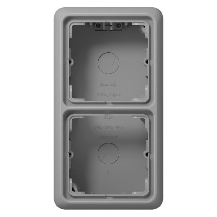 JUNG Gehäuse AP 2f Kst gr CD / CD 500 Aufputz CD582AGR (CD582AGR)