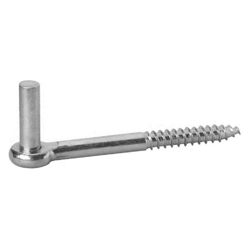 Magni Pollmann Baubeschläge 1110160 Haken J zum Einschrauben, Dorn Ø 16 mm, 160 mm, hell verzinkt, 2 Stück (Fensterhaken, 2 Stk.) (229606)