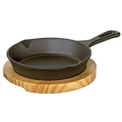 KÜCHENPROFI BBQ Grillpfanne mit Holzbrett - L/B/H ca. 26.00x18.00x6.00