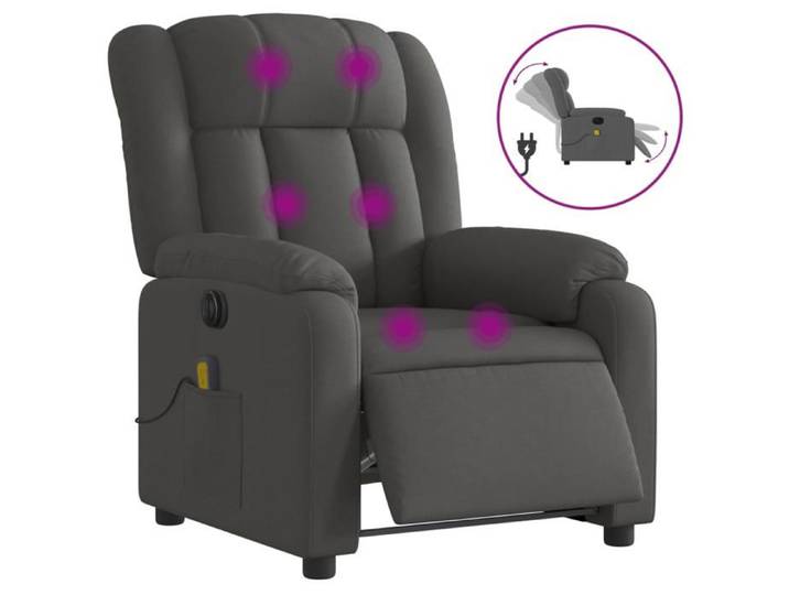 Chaise Relax massant - VIDAXL - Fauteuil inclinable électrique - 1 PLACE - gris foncé tissu 78x92x98 cm F1000