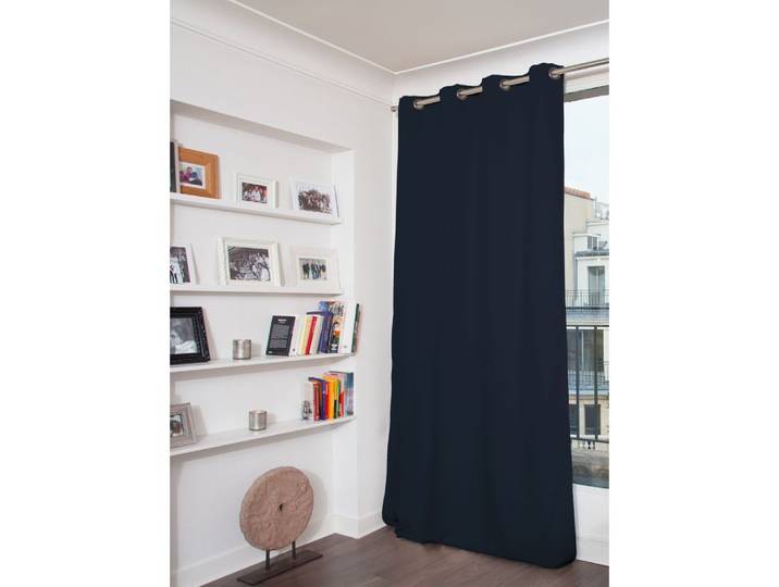 Rideau occultant total velours oeillets bleu mc412 135lx260h