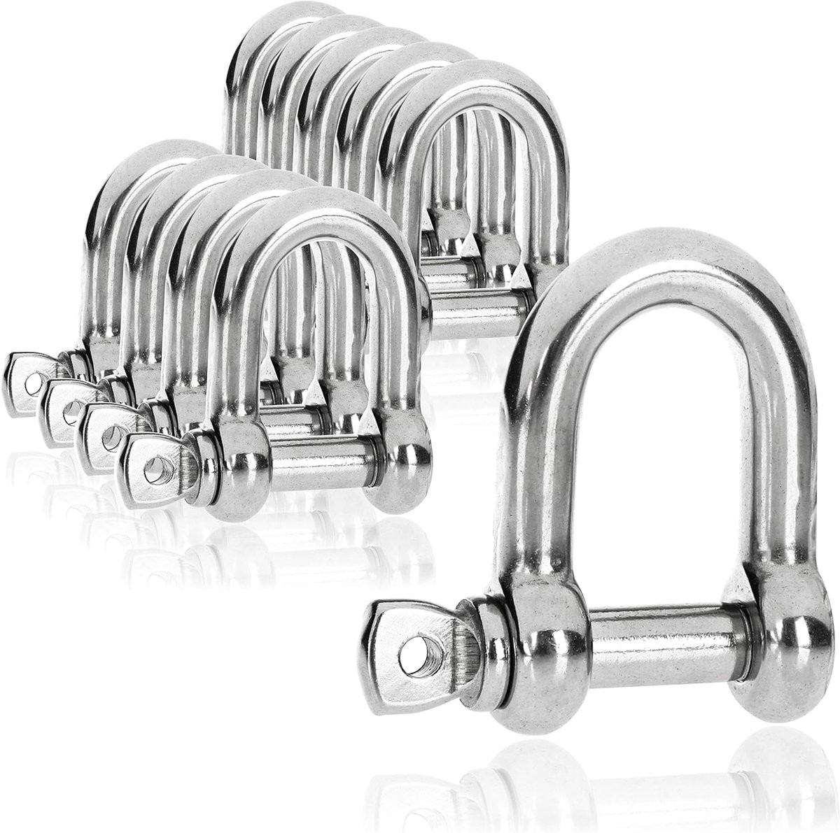 10x D-Ringen RVS 304 met Schroefsluiting - Sterke Beugels voor Ophangen